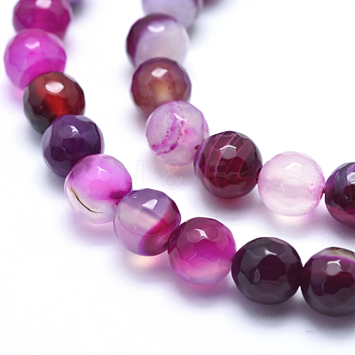 Natural Striped Agate/Banded Agate Beads G-J371-09-8mm-1