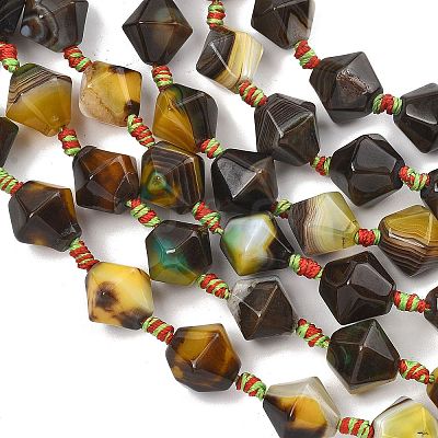 Natural Banded Agate/Striped Beads Strands G-A306-C02-01-1