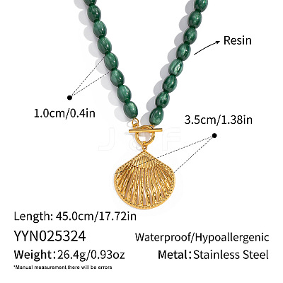 Autumn Winter Resin Beaded Necklace and Bracelet Stainless Steel Vintage Jewelry PI5034-2-1