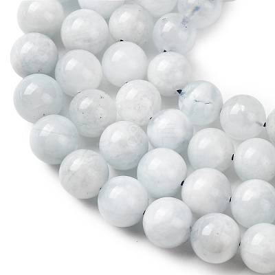 Natural Aquamarine Beads Strands G-R446-8mm-04-01-1