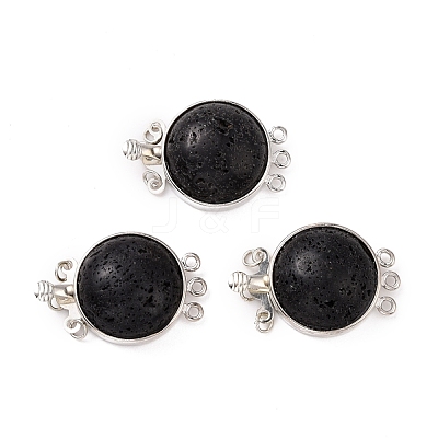 Natural Lava Rock Box Clasps G-E427-16P-1