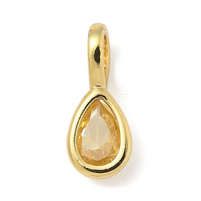 Brass Micro Pave Cubic Zirconia Pendants KK-U050-04G-01-1