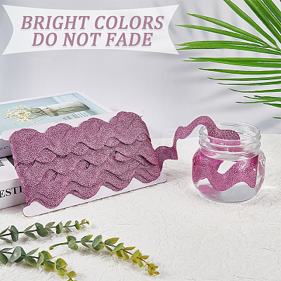 10 Yard Metallic Polyester Wavy Fringe Trim Ribbon SRIB-GF0001-38Q-1