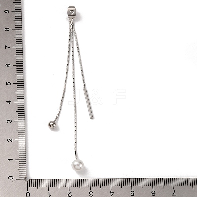 Brass with ABS Plastic Imitation Pearl Charm Ear Nuts LS-KK-G510-11P-1