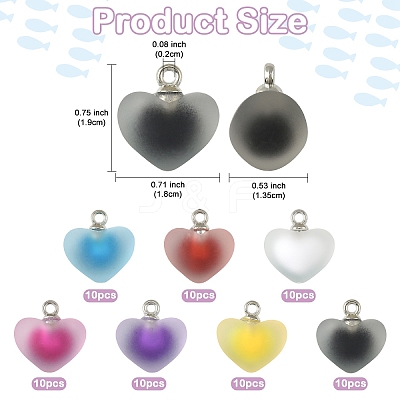 10Pcs Frosted Resin Pendants RESI-YW0004-45G-1