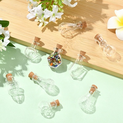 9Pcs 9 Styles Glass Bottles AJEW-YW0002-17-1