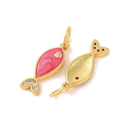 Rack Plating Brass Micro Pave Cubic Zirconia Pendants KK-H486-14G-03-1