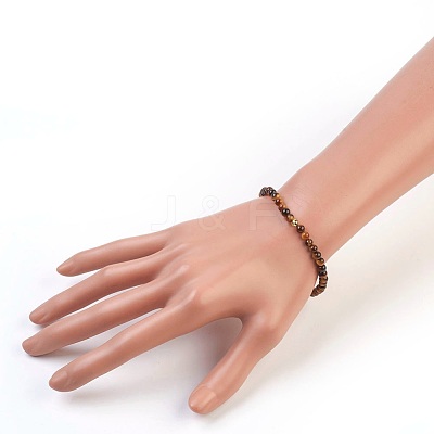Natural Tiger Eye Stretch Bracelets BJEW-JB03797-04-1