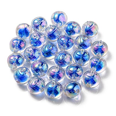 UV Plating Rainbow Iridescent Acrylic Beads OACR-A014-02E-1