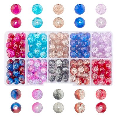 Round Transparent Crackle Glass Beads CCG-X0008-01-8mm-1