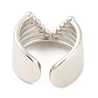 Hollow V -Shaped Brass Open Cuff Rings RJEW-Q781-10P-1