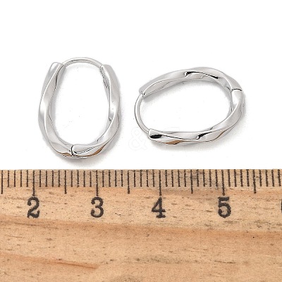 Brass Twist Hoop Earrings EJEW-Q014-02P-1