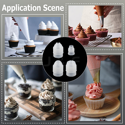 12Pcs 4 Styles Plastic Icing Piping Bag Nozzle Converter KY-SP0001-43-1