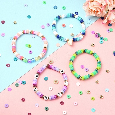 DIY Disc Polymer Clay & CCB Plastic Beads Jewelry Making Findings Kits DIY-YW0010-54A-1
