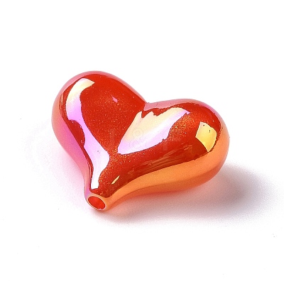 UV Plating Rainbow Iridescent Opaque Acrylic Beads OACR-E010-04-1
