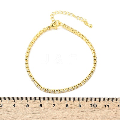 Clear Cubic Zirconia Tennis Bracelet BJEW-A132-02G-1