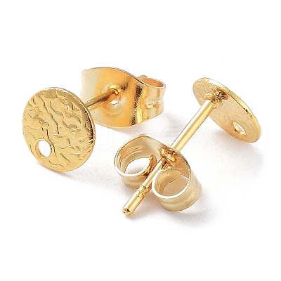 201 Stainless Steel Flat Round Stud Earring Findings STAS-K259-18A-G-1