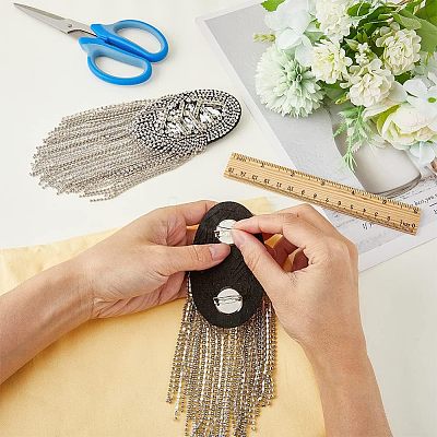 2Pcs Detachable Iron Tassel Epaulettes FIND-FH0005-44P-1