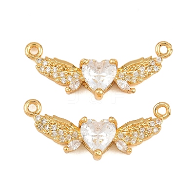 Brass Micro Pave Clear Cubic Zirconia Connector Charms CU-CBA2E4B-02G-1