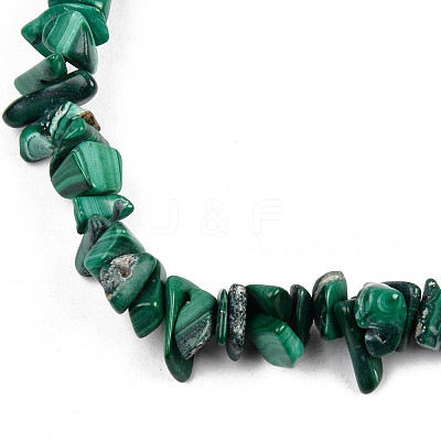 Unisex Chip Natural Malachite Beaded Stretch Bracelets BJEW-S143-34-1