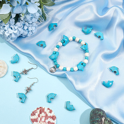 100Pcs Synthetic Turquoise Beads G-SC0002-34A-1