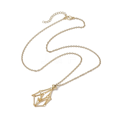 Crystal Cage Holder Necklace X-NJEW-JN04588-1
