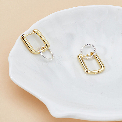 Brass Huggie Hoop Earrings for Women EJEW-LP00001-1