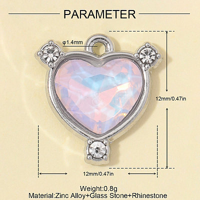 Zinc Alloy with Rhinestone & Glass Charms RB-OY001-85P-01-1