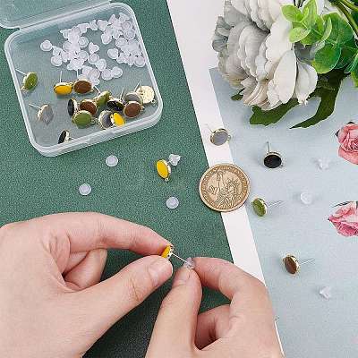 20pcs Alloy Enamel Stud Earring Findings FIND-FH0004-30-1