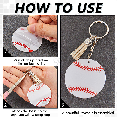 DIY Sports Ball Acrylic Pendant Keychain Making Kits DIY-SP0001-43-1
