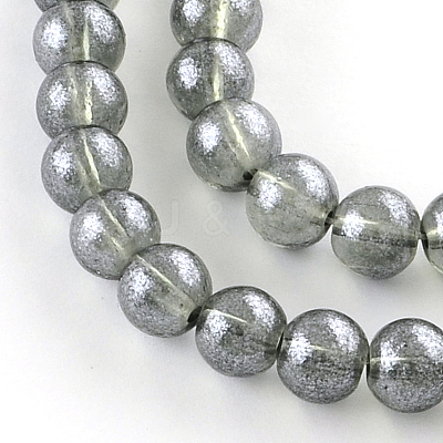 Transparent Spray Painted Glass Bead Strands X-DGLA-R050-8mm-16-1