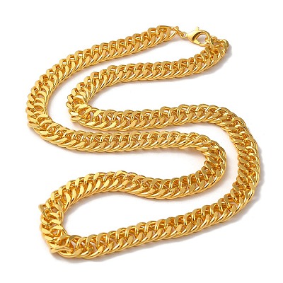 Iron Cuban Link Chain Necklaces for Women Men NJEW-A028-01D-G-1