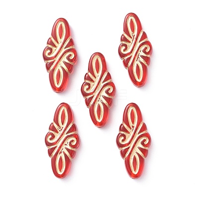 Plating Acrylic Beads OACR-P007-04-1