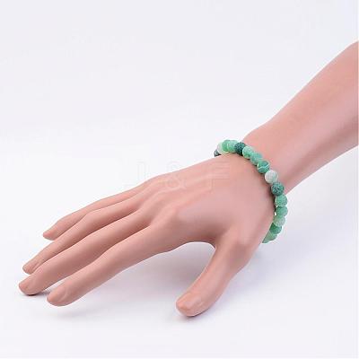 Natural Weathered Agate(Dyed) Stretch Beads Bracelets BJEW-JB02513-03-1