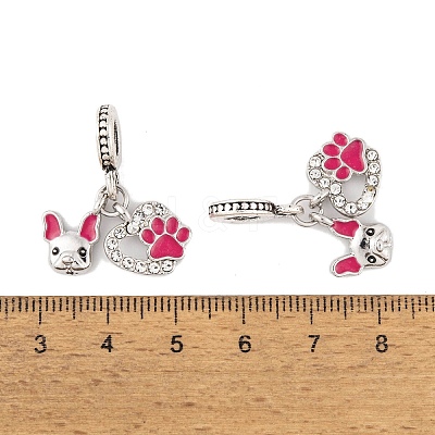 Rack Plating Alloy Crystal Rhinestone European Dangle Charms X-FIND-C055-28P-1