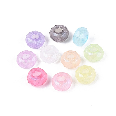 Transparent Acrylic European Beads OACR-Q200-13-1