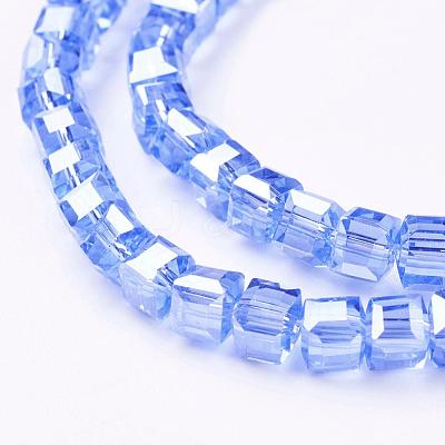 Electroplate Glass Beads Strands EGLA-R030-4x4mm-M-1