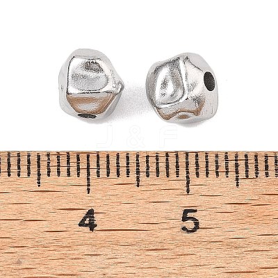 Hammered 304 Stainless Steel Beads STAS-B127-01P-08-1