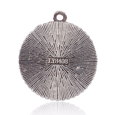 Tibetan Style Alloy Pendant Cabochon Settings PALLOY-P143-08AS-1