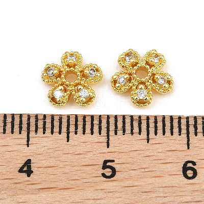 Brass Micro Pave Clear Cubic Zirconia Bead Caps CU-CBA6A75-28G-1