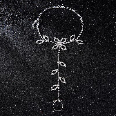 Alloy Crystal Rhinestone Link Chain Toe Ring Anklets FS-WGC0EAF-02-1