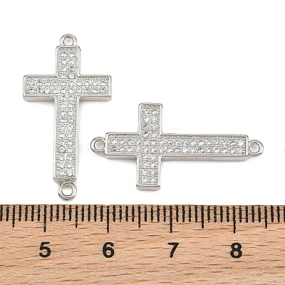 Brass Micro Pave Clear Cubic Zirconia Connector Charms CU-CBADC6C-07P-1