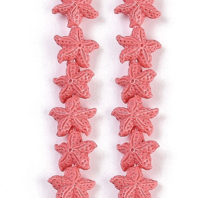 Synthetic Coral Dyed Carved Beads Strands CORA-K009-06A-08-1