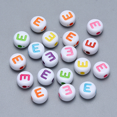 Craft Acrylic Horizontal Hole Letter Beads SACR-S201-11E-1