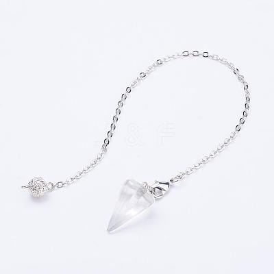 Natural & Synthetic Mixed Stone Hexagonal Pointed Dowsing Pendulums PALLOY-JF00332-1
