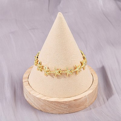 Brass Link Chain Bracelets for Women BJEW-L707-04G-03-1