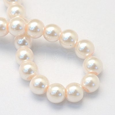 Baking Paint Pearlized Glass Pearl Round Bead Strands HY-Q003-10mm-41-1