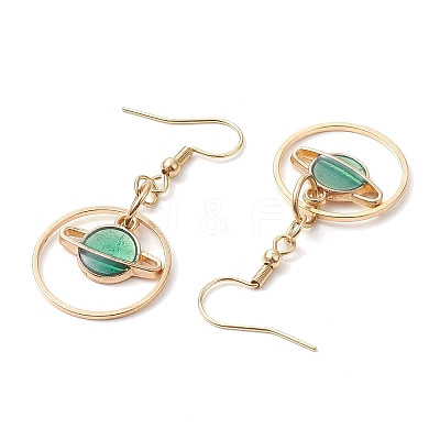 304 Stainless Steel with Alloy Enamel Dangle Earrings EJEW-JE06028-1