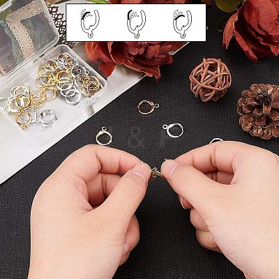 Brass Huggie Hoop Earring Findings KK-NB0002-27-1