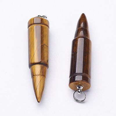 Natural Tiger Eye Pointed Pendants G-D850-08-1
